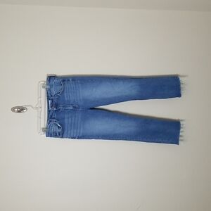 Sam Edelman Medium Wash Straight Leg High Rise Raw Hem Jeans Size 31